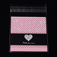 Rectangle OPP Cellophane Bags, Pearl Pink, 14x9.9cm, Unilateral Thickness: 0.035mm, Inner Measure: 11x9.9cm, about 95~100pcs/bag(OPC-L001-19)
