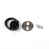 Zinc Alloy Bag Lifting Ring, with Iron Screws & Shim, Electrophoresis Black, 0.5~2.5x0.5~2x0.04~0.9cm, Hole: 2.5mm and 6x3mm, 4pcs/set(FIND-TAC0003-08E)