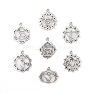 Tibetan Style Alloy Pendants, Chakra, Cadmium Free & Lead Free, Antique Silver, 70pcs/set(TIBEP-X0190-03AS-RS)