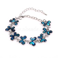 Butterfly Natural Abalone Shell/Paua Shell Link Bracelets for Women(FS5984-22)