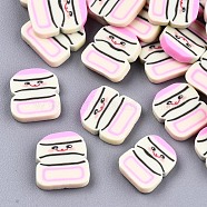 Handmade Polymer Clay Cabochons, Robot, Light Goldenrod Yellow, 9~11x8.5~10.5x2mm, about: 4380pcs/1000g(CLAY-T016-29)
