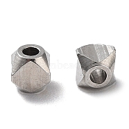 303 Stainless Steel Beads, Cube, Stainless Steel Color, 3x3x3mm, Hole: 1.2mm(STAS-Q302-05A-P)