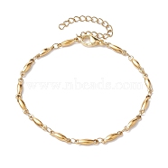 304 Stainless Steel Bar Link Chain Bracelets for Women, Golden, 7-1/2 inch(19cm)(BJEW-JB10589-01)