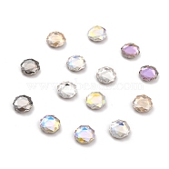 K5 Faceted Glass Rhinestone Cabochons, Flat Back & Back Plated, Flat Round, Mixed Color, 8x8x3mm(GLAA-H106-F01-M)