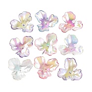 Transparent Acrylic Bead Caps, Flower, Mixed Color, 38x35x12mm, Hole: 2mm(MACR-K356-15D)