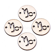 Unfinished Natural Poplar Wood Links Connectors, Laser Cut, Flat Round with Constellation, Cancer, 29.5x2.5mm, Hole: 2.5mm(WOOD-S045-139B-09)