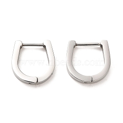 202 Stainless Steel Hoop Earrings, with 304 Stainless Steel Pins, Teardrop, 13.5x3x13mm(EJEW-C076-06A-P)