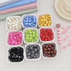 Transparent Acrylic Beads, Bead in Bead, Round, with Glitter Powder, Mixed Color, 12mm, Hole: 3mm, about 520pcs/500g(OACR-N138-44)