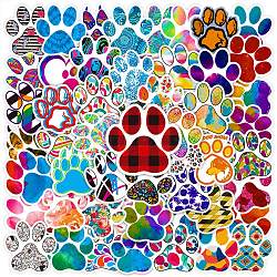 Waterproof Sticker Labels, Self Adhesive Stickers, for Water Bottles, Laptop, Luggage, Cup Computer, Mobile Phone, Skateboard, Guitar, Paw Print, 40~80mm, 50pcs/set(STIC-PW0006-052)