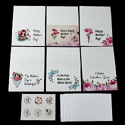 Mother's Day Gift Cards, with Envelope and Sticker, Medium Violet Red, 100x150x0.6mm(AJEW-E058-01D)