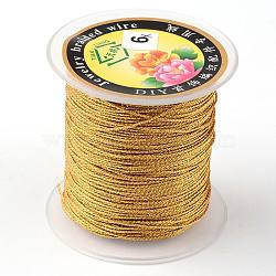 Round Metallic Cord, 12-Ply, Gold, 1mm, about 54.68 yards(50m)/roll(MCOR-L001-1mm-56)