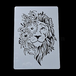 Plastic Hollow Out Drawing Painting Stencils Templates, for Painting on Scrapbook Fabric Tiles Floor Furniture Wood, Lion, 291x210x0.3mm(DIY-Z024-01E)