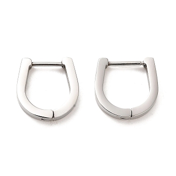 202 Stainless Steel Hoop Earrings, with 304 Stainless Steel Pins, Teardrop, 13.5x3x13mm