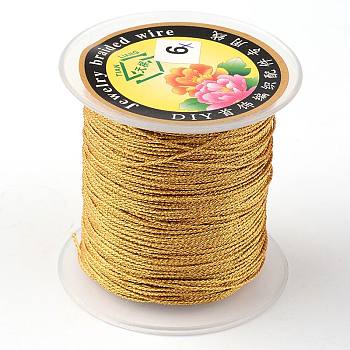 Round Metallic Thread, 12-Ply, Gold, 1mm, about 54.68 yards(50m)/roll
