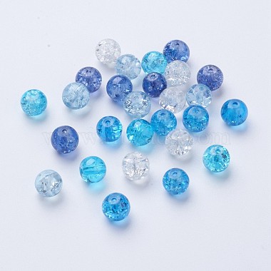 Perles de verre craquelé peintes(DGLA-X0006-8mm-11)-2