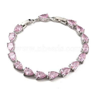 Hot Pink Teardrop Cubic Zirconia Bracelets