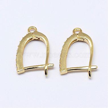 Brass Micro Pave AAA Cubic Zirconia Ear Harp Hoop Earring Findings(KK-F699-04-NR)-2
