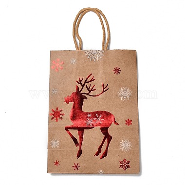 Christmas Theme Hot Stamping Rectangle Paper Bags(CARB-F011-02B)-2