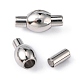 Smooth 304 Stainless Steel Magnetic Clasps with Glue-in Ends(STAS-Q141)-1