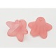 Pale Violet Red Frosted Transparent Acrylic Flower Beads(X-PLF018-18)-1
