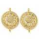 Rack Plating Brass Pave Cubic Zirconia Wheel Connector Charms(KK-Z063-28G-01)-1