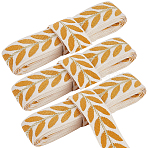 3Skeins Polyester Leaf Jacquard Ribbons, Sandy Brown, 1- inch(25.5mm), about 3.00 Yards(2.74m)/Set(SRIB-CY0001-20B)