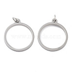 Non-Tarnish 304 Stainless Steel Pendants, Laser Cut, with Jump Ring, Stainless Steel Color, Ring, 17x15x1mm, Hole: 2mm(STAS-G324-01A-P)