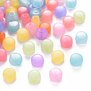 Transparent Acrylic Beads, Dyed, Flat Round, Mixed Color, 8.5x5.5mm, Hole: 2.5mm, about 1774pcs/500g(MACR-S373-05E)