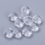 Transparent Acrylic Beads, Faceted, Rondelle, Clear, 11.5x7mm, Hole: 2mm, about 925pcs/500g(TACR-Q258-12mm-V01)