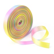 Rainbow Gradient Polyester Ribbon, Double Face Satin Ribbon, for Crafts Gift Wrapping, Party Decoration, Colorful, 3/4 inch(19mm), 50 yards/roll(45.72m/roll)(OCOR-G008-01C)