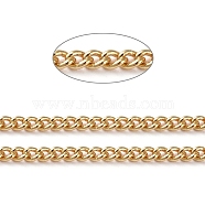 Brass Curb Chains, Twisted Chains, Soldered, Long-Lasting Plated, with Spool, Real 18K Gold Plated, 3x2x0.5mm, about 16.4 Feet(5m)/roll(CHC-G005-14G)