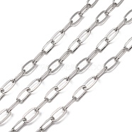 Iron Cable Chains, Unwelded, with Spool, Flat Oval, Platinum Color, 11x5x1.2mm, about 164.04 Feet(50m)/roll(CHT047Y-N)