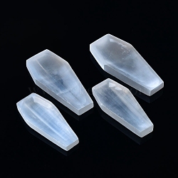 Halloween Coffin Natural Selenite Figurines, Reiki Energy Stone Display Decorations, for Home Feng Shui Ornament, WhiteSmoke, 90~100x40~50x10~12mm(DJEW-PW0021-26A)