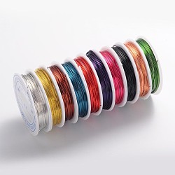 Round Copper Jewelry Wire, Lead Free & Cadmium Free & Nickel Free, Mixed Color, 20 Gauge, 0.8mm, about 13.12 Feet(4m)/roll(CWIR-CW0.8mm)