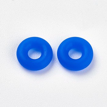 Silicone Beads, DIY Bracelet Making, Donut, Royal Blue, 5x2mm, Hole: 1mm