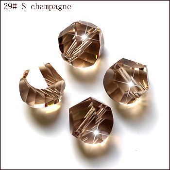Imitation Austrian Crystal Beads, Grade AAA, Faceted, Polygon, BurlyWood, 10mm, Hole: 0.9~1mm