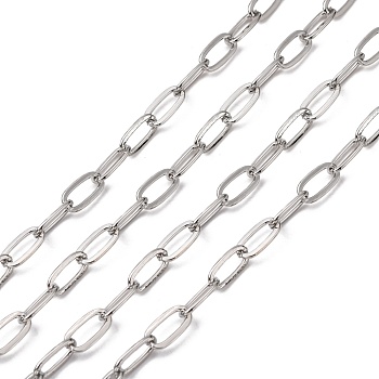 Iron Cable Chains, Unwelded, with Spool, Flat Oval, Platinum Color, 11x5x1.2mm, about 164.04 Feet(50m)/roll