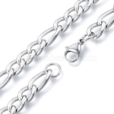 Men's 201 Stainless Steel Figaro Chains Necklace(NJEW-N050-A08-7-55P)-2