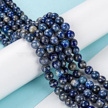 Natural Lapis Lazuli Round Bead Strands(G-E262-01-8mm)-7