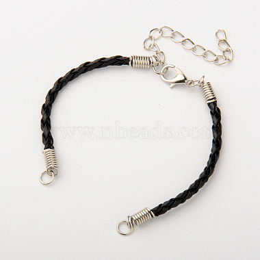 Black Imitation Leather Bracelet Making
