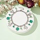 Alloy Clover & Glass Charm Bracelet with 304 Stainless Steel Curb Chains for Saint Patrick's Day(BJEW-TA00302)-4