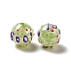 Perles rondes acryliques craquelées transparentes de couleur ab(OACR-A013-04A)-1