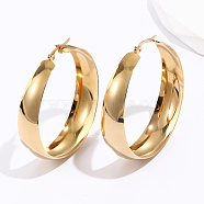 Stainless Steel Hoop Earring for Women, Ring, Golden, No Size(LQ0358)