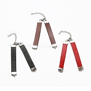 Cowhide Leather Cord Bracelet Making, with 304 Stainless Steel Ribbon Crimp Ends, Lobster Claw Clasps and Jump Rings, Mixed Color, 6-3/4 inch(17cm)(AJEW-JB00789)