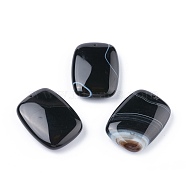 Natural Black Onyx Pendants, Rectangle, Dyed, 45~47.5x32~35x10~12.5mm, Hole: 1.2mm(G-F695-03A)