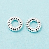 Brass Beads, Cadmium Free & Lead Free, Round Ring, Silver, 4.5x1mm, Hole: 2mm(KK-WH0059-01S)