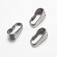 304 Stainless Steel Snap On Bails, Stainless Steel Color, 8.5x4x3.5mm, Hole: 3x8mm(X-STAS-F149-27P)
