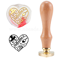 DIY Scrapbook, Brass Wax Seal Stamp with Handle, Valentine's day Themed Pattern, 2.5cm(AJEW-WH0186-0020)