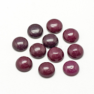 Natural White Jade Cabochons, Dyed, Half Round/Dome, Medium Violet Red, 12x5mm(G-R416-12mm-09)