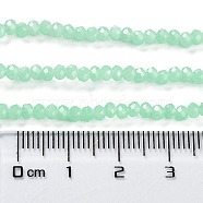 Baking Painted Imitation Jade Glass Bead Strands, Faceted Rondelle, Pale Turquoise, 3x2mm, Hole: 0.8mm, about 158pcs/strand, 14.76''(37.5cm)(DGLA-A034-J2MM-A22)